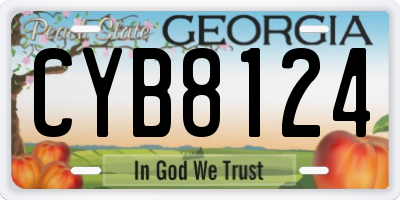 GA license plate CYB8124