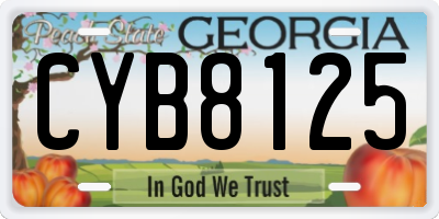 GA license plate CYB8125