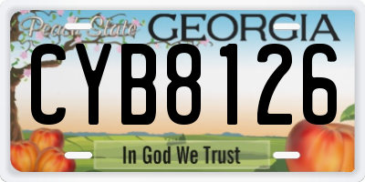 GA license plate CYB8126