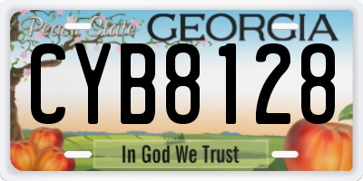 GA license plate CYB8128