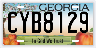 GA license plate CYB8129