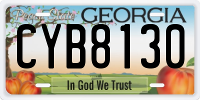 GA license plate CYB8130