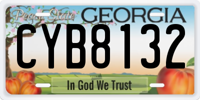GA license plate CYB8132