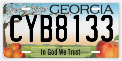 GA license plate CYB8133
