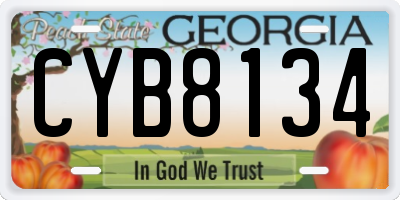 GA license plate CYB8134