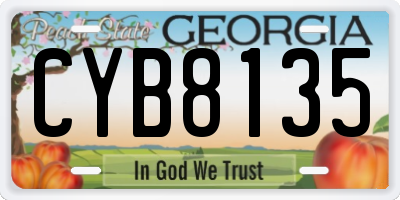 GA license plate CYB8135