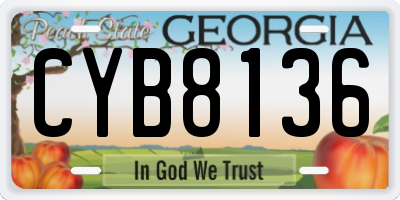 GA license plate CYB8136