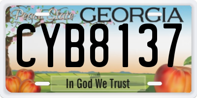 GA license plate CYB8137