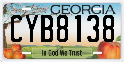 GA license plate CYB8138