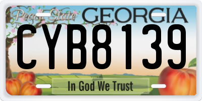 GA license plate CYB8139