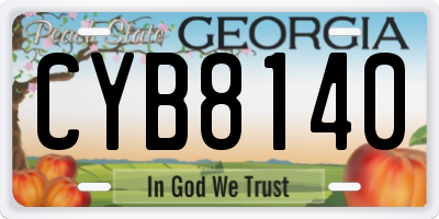 GA license plate CYB8140