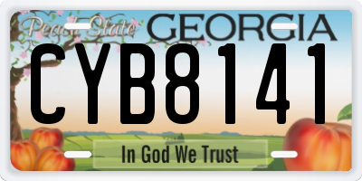 GA license plate CYB8141