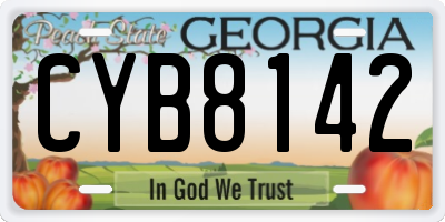 GA license plate CYB8142