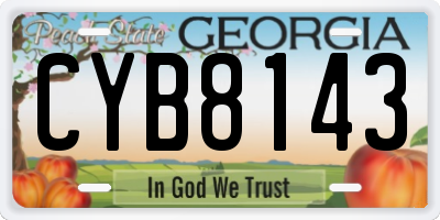 GA license plate CYB8143