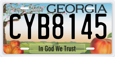 GA license plate CYB8145