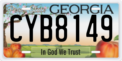 GA license plate CYB8149