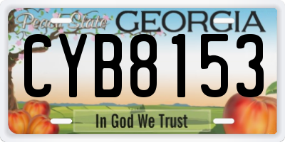 GA license plate CYB8153