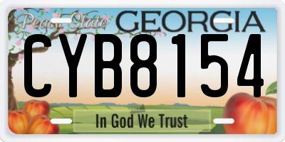 GA license plate CYB8154