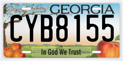 GA license plate CYB8155