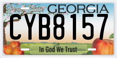 GA license plate CYB8157