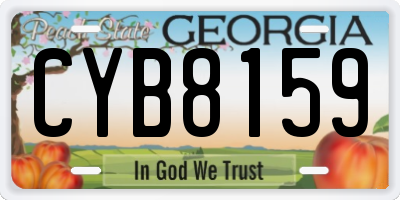 GA license plate CYB8159