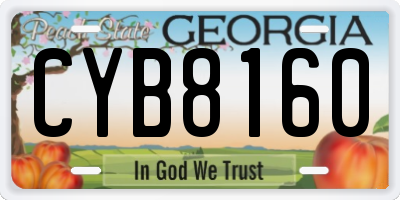 GA license plate CYB8160