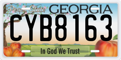 GA license plate CYB8163