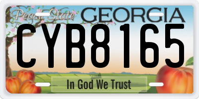 GA license plate CYB8165