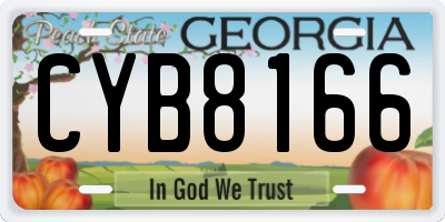GA license plate CYB8166