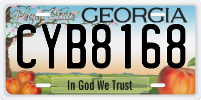 GA license plate CYB8168