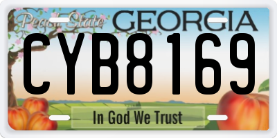 GA license plate CYB8169