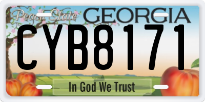 GA license plate CYB8171