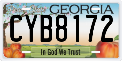 GA license plate CYB8172