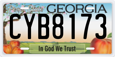 GA license plate CYB8173