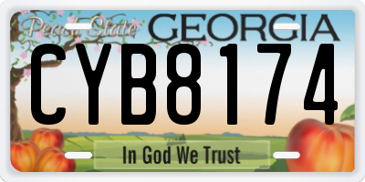 GA license plate CYB8174