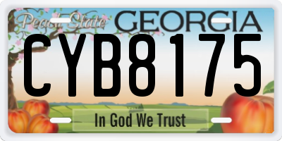 GA license plate CYB8175