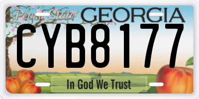 GA license plate CYB8177