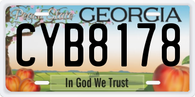 GA license plate CYB8178