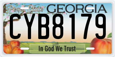 GA license plate CYB8179