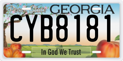 GA license plate CYB8181
