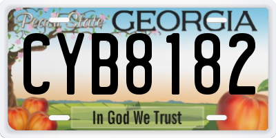 GA license plate CYB8182