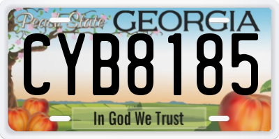 GA license plate CYB8185