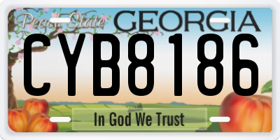 GA license plate CYB8186