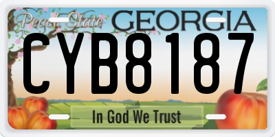GA license plate CYB8187