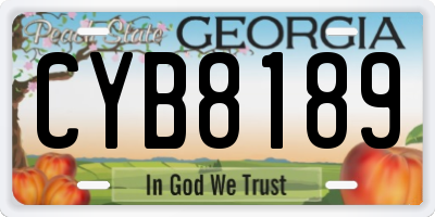 GA license plate CYB8189