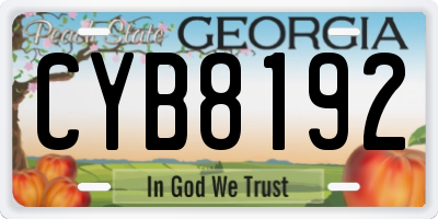 GA license plate CYB8192
