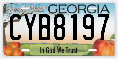 GA license plate CYB8197