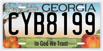 GA license plate CYB8199