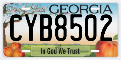 GA license plate CYB8502