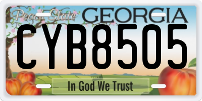 GA license plate CYB8505